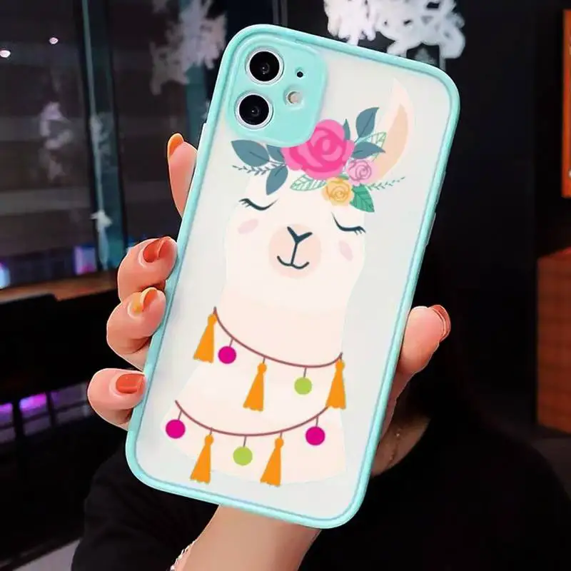 iphone 11 case with card holder Lovely Lama Llama Alpacas Phone Cases matte transparent  For iphone 7 8 11 12 13 plus mini x xs xr pro max cover xr cases