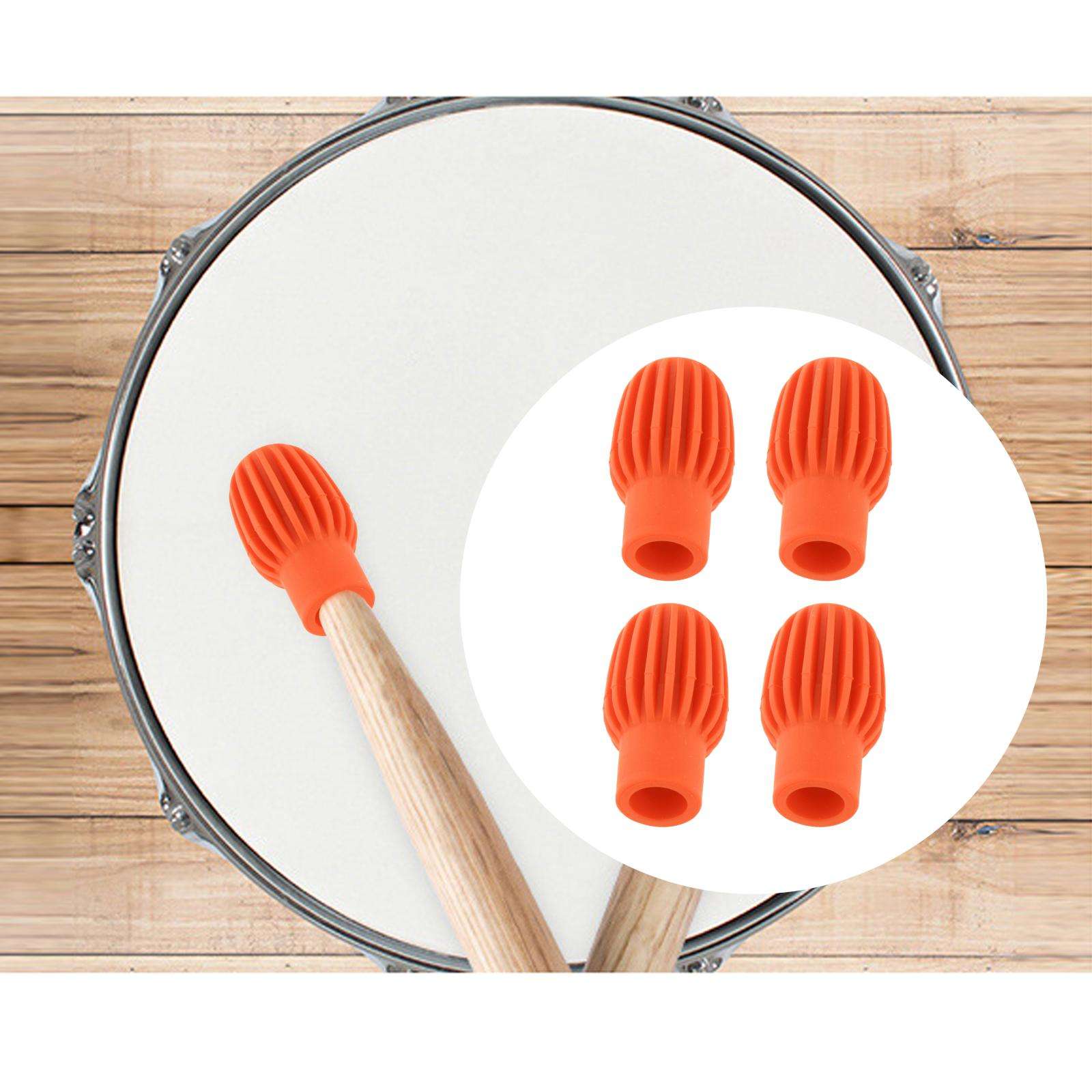 4 Pieces Mute Drum Dampener Kids Gift Percussion Accessory Silence Practice Tips Silicone Stick Head Drumstick Silent