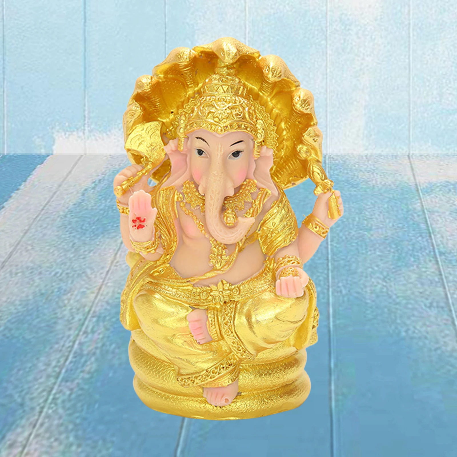 Ganesha Figurine India Elephant God Buddha Statue Home Porch Mandir Diwali Decor Sculpture for Car Dashboard Housewarming Gift