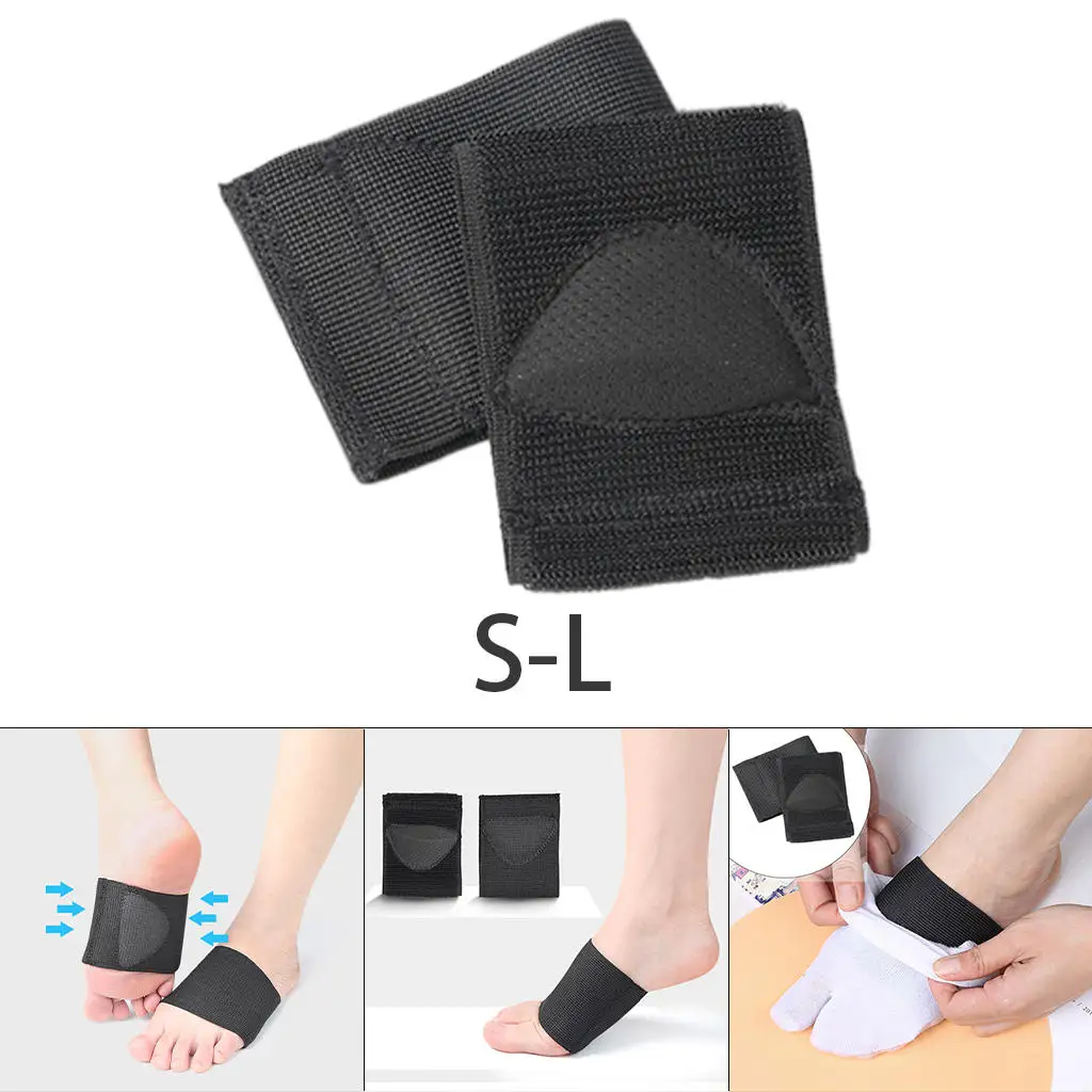 2 Pieces Breathable Arch Support Insoles Elastic Bandage Flat Foot Support Insoles Support Sleeves for Adult Men Women Shoes