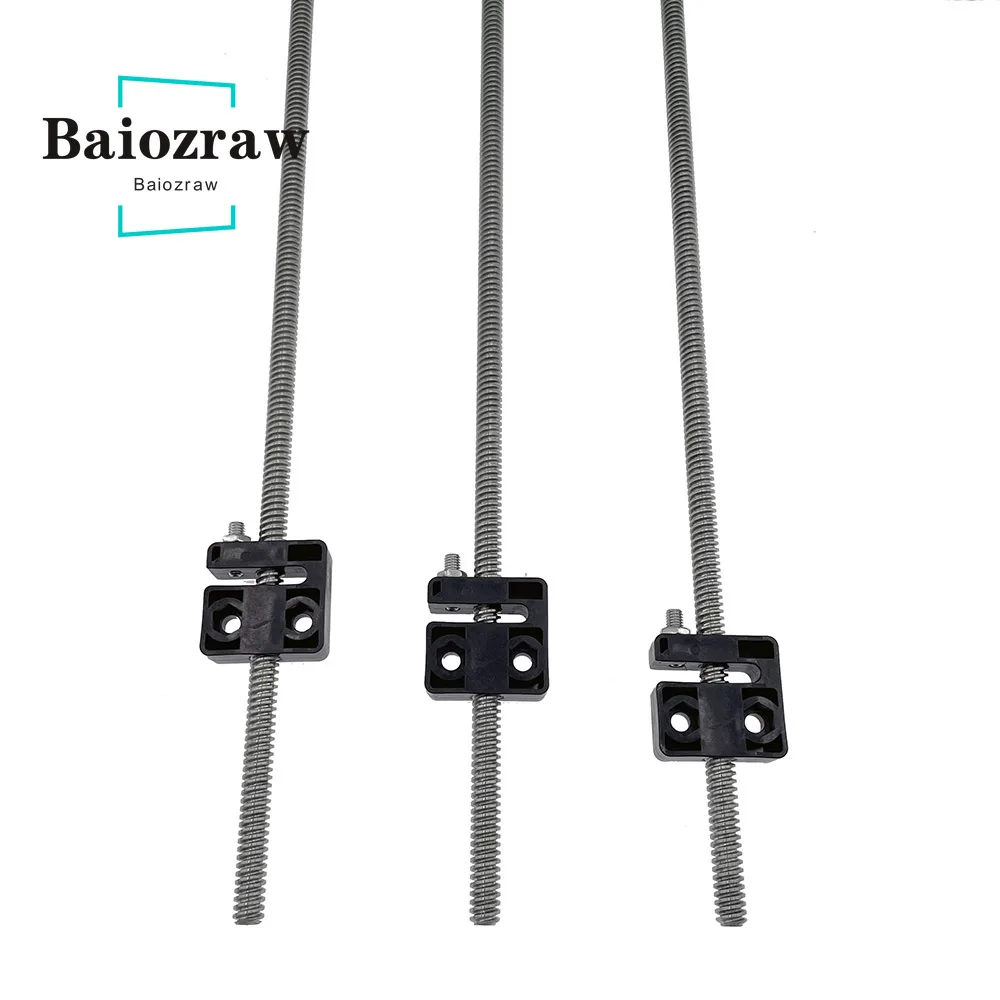 Baiozraw 3PCS TR8*4 Custom Metric Acme Lead Screw 380mm 480mm 580mm with Anti-Backlash Nut Block for Rat Rig V-Core 3 canon print head