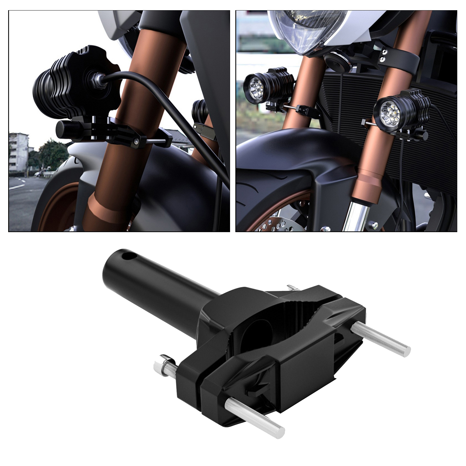 1 Piece Mount Bracket for Motorcycle Bumper Modified Extension Bracket Fixed Lamp Holder Motorbike Parts LED Light Black
