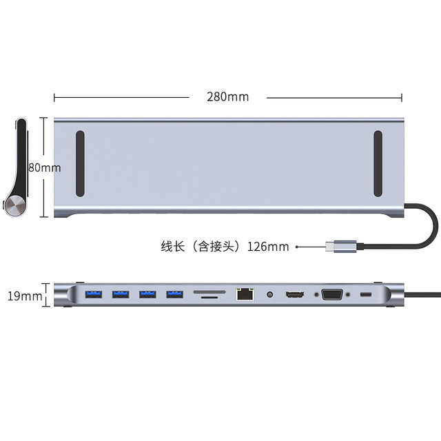 8/11/12-in-1 Type C Dock USB C Hub 3.0 Splitter Multiport Adapter 4K HDMI  RJ45 SD/TF VGA HDMI PD for Laptop MacBook iPad xiaomi - AliExpress