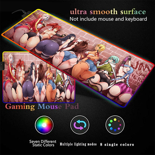 Sexy Anime Girl Ass Large Size Colorful Luminous Rgb Gaming Mouse  