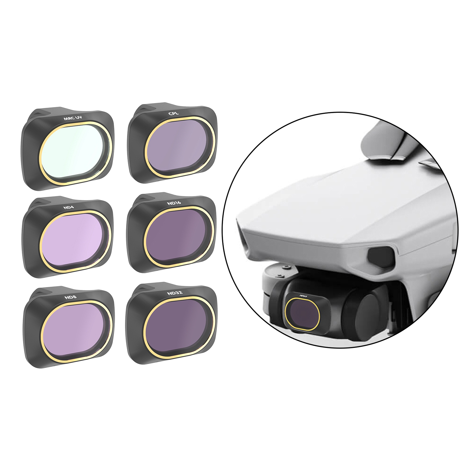Lens Filter Set for DJI Mavic Mini / Mini 2 Accessories, Camera Lens Filter Combo (UV / CPL / ND4 / ND8 / ND16 / ND32)