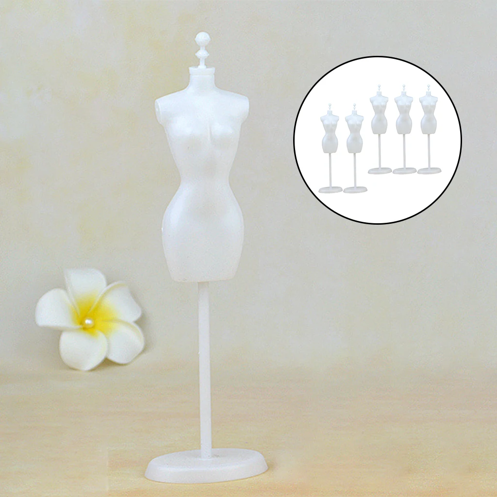 5PCS Dress Form Clothes Gown Display Doll Dress Mannequin Model Stand Holder