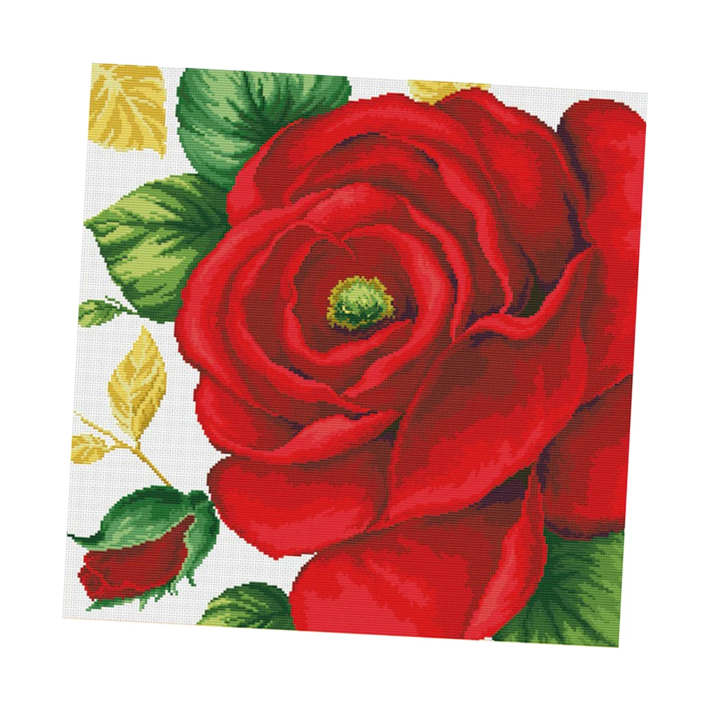 Red Roses Counted Cross Stitch Kits,Cross-Stitch Printed Fabric DIY DMC