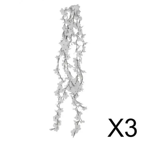3x5-branch Artificial Wall Hanging Ivy Vine Fake Silk Flowers Home Decor White