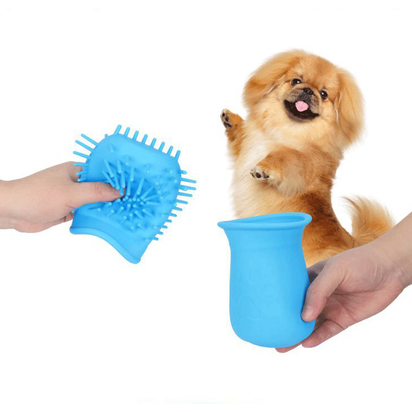 Silicone Soft Pets Paw Cleaner Cats Washer Cup Cleaning Brush Tools Plunger