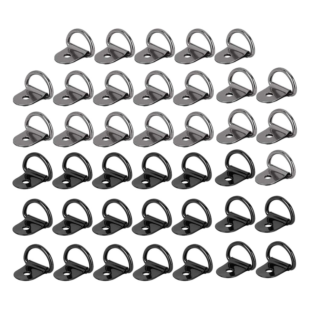 40 Pieces Steel D Shape Tie Downs Lashing Rings Heavy Duty for Loads on Trailers Cargo RV Safe and Secure Hauling