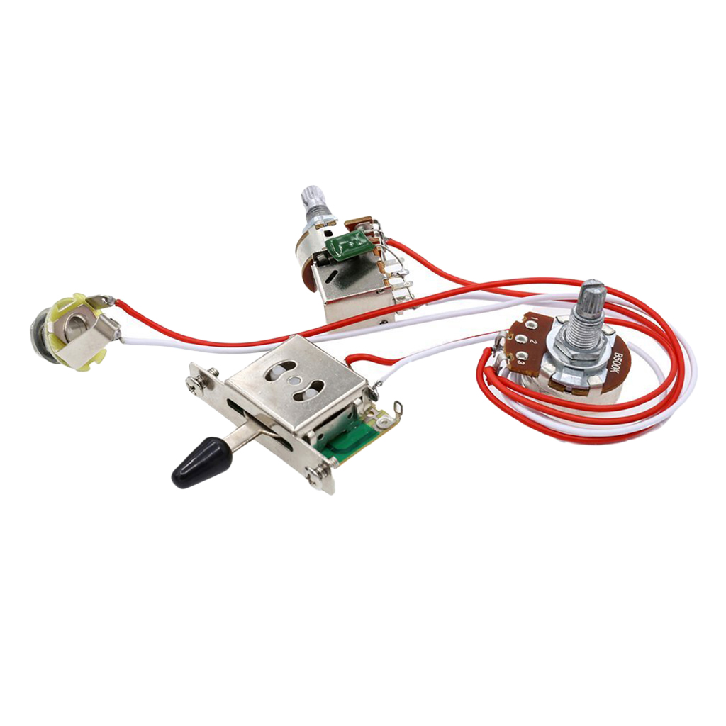 Electric Guitar Wiring Harness Prewired Kit for Electric Guitar Parts 3 Way Toggle Switch 500K Pots 1T1V