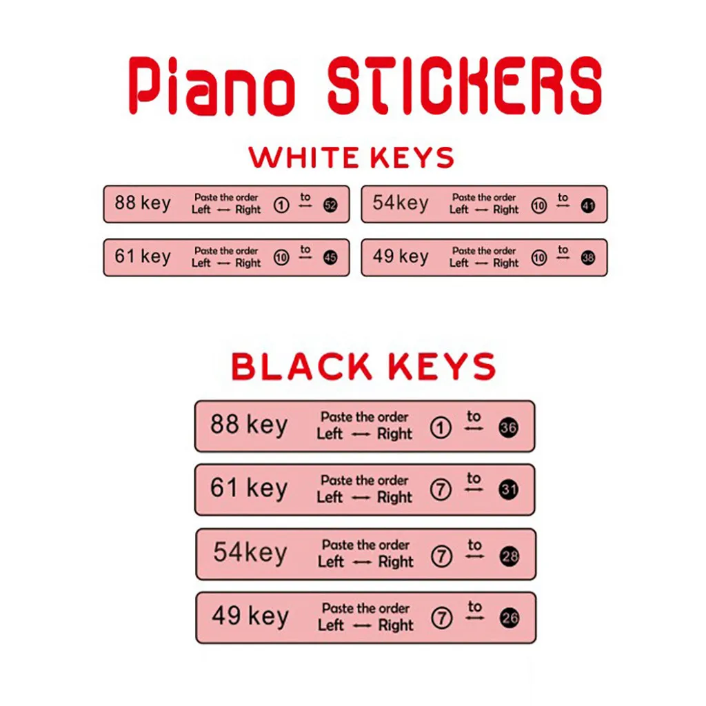 Universal Piano Stickers Learner Stickers Music Piano88/61/54/49key Note Keyboard Decals Piano Decoration Stickers#p41