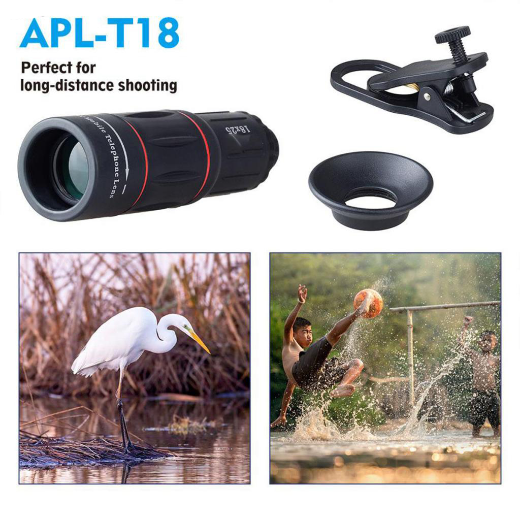 18x25 Monocular Zoom HD 18X Telephoto Zoom Mobile Phone Lens Clip Sports