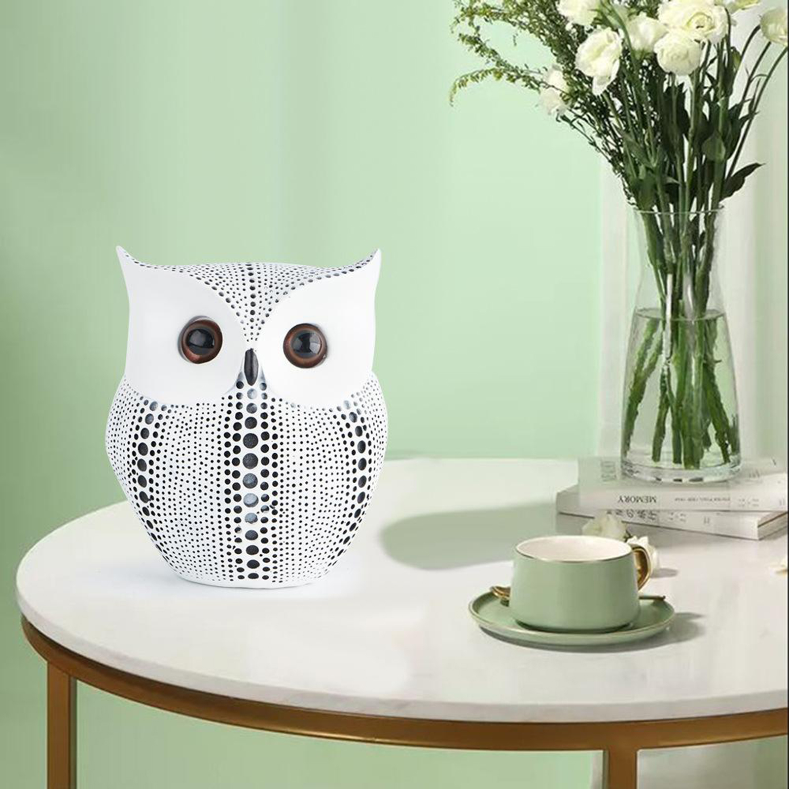 Owl Shaped Sculpture Ornament, Nordic Style Ornament Crafts Stand, for Home Office Desktop Table Study Store Decoration