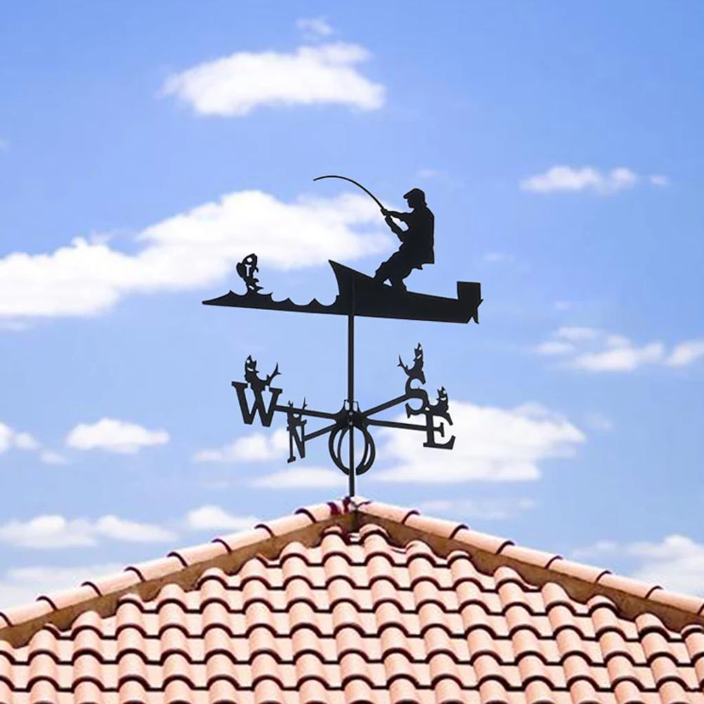 Stainless Steel Weathervane Weather Vane Garden Farm Barn Black 20`` Tall