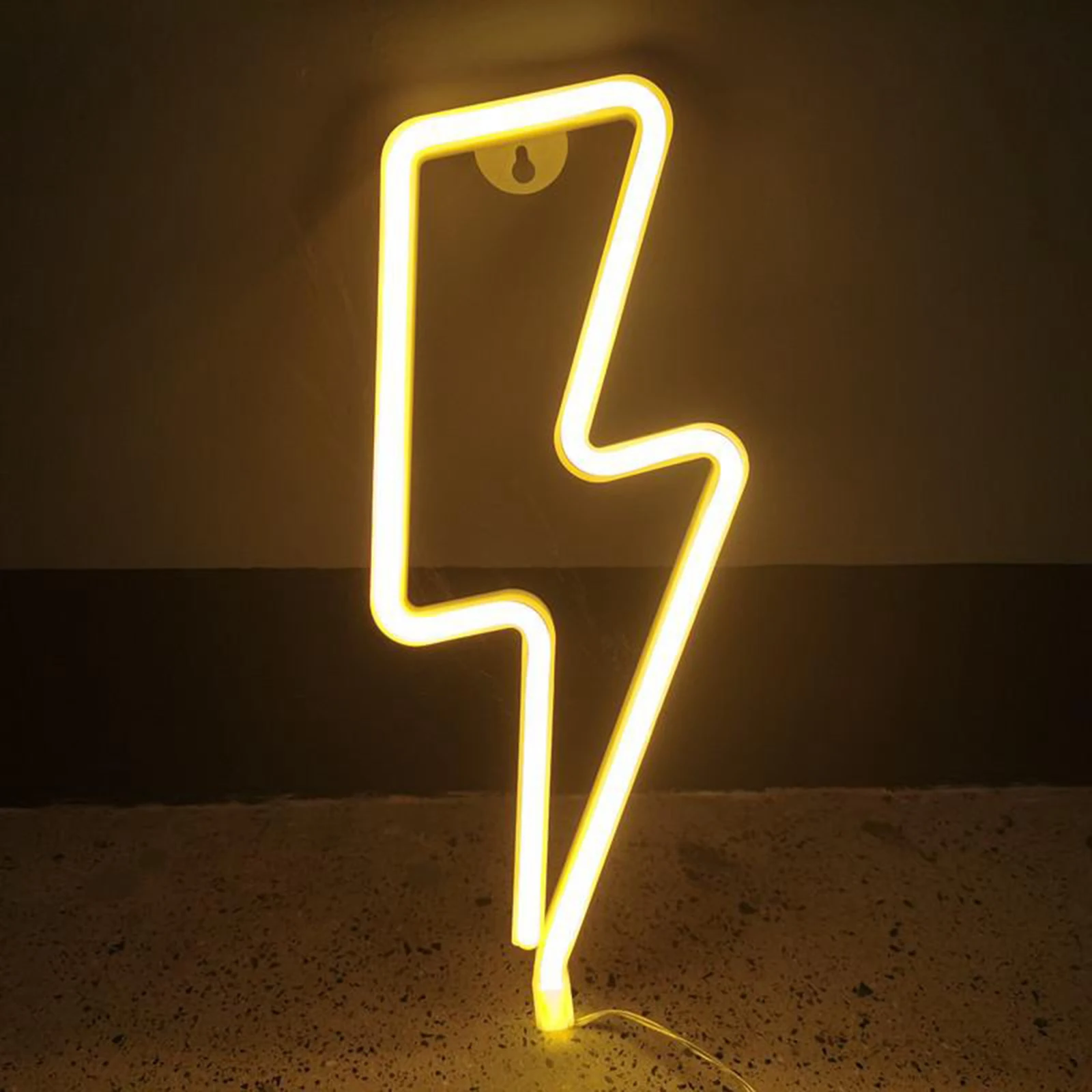LED Home Neon Sign Lightning Shaped Wall Neon Light USB Decorative Night Light Wall Decor for Kids Baby Room Wedding Party