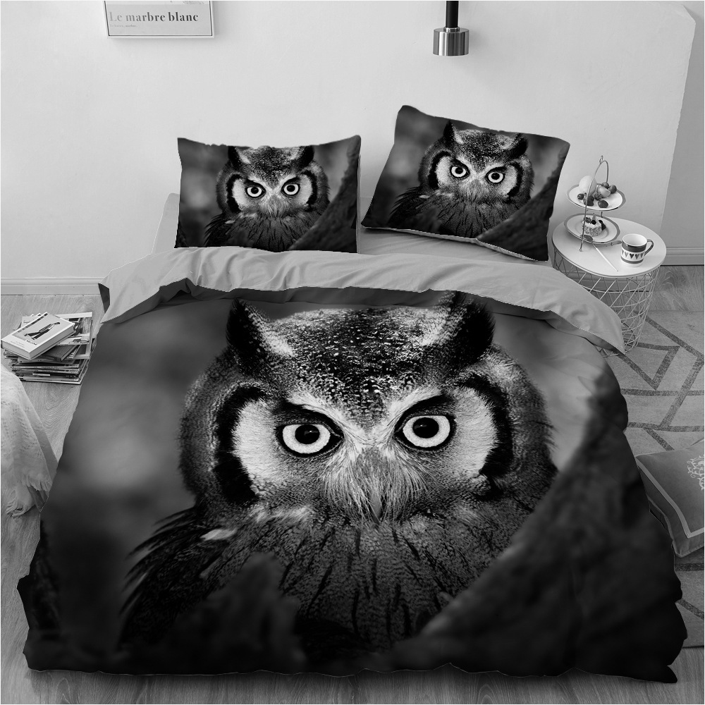 Ropa De Cama Bed Comforter Set Luxury King Size Owl Bedclothes Cover Sets  for Beds Home Textile Double Size 228x228 Quality 2021 - AliExpress Home &  Garden