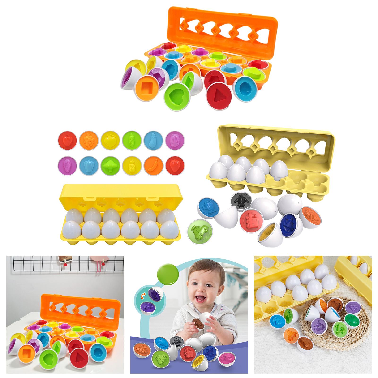 12Pcs Matching Egg Play Set Puzzle Toys Training Toy Fine Motor Skill Toy for Kids Toddler