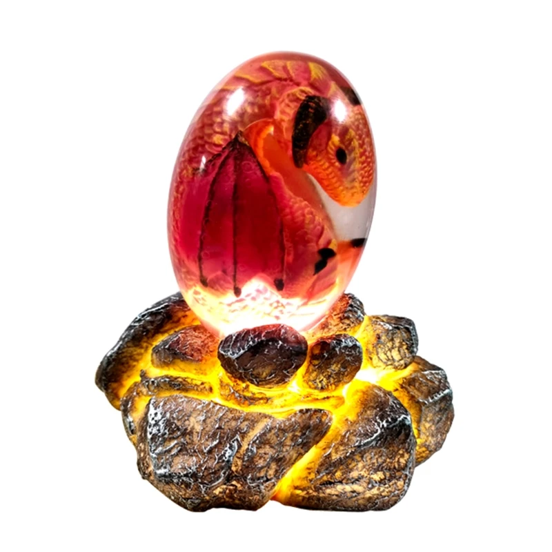 Lava Dragon Egg Dream Crystal Transparent Resin Dragon Egg With Lava Base Exquisite And Unique Lava Dragon Egg Souvenir Gift For Easter Birthday And Christmas 