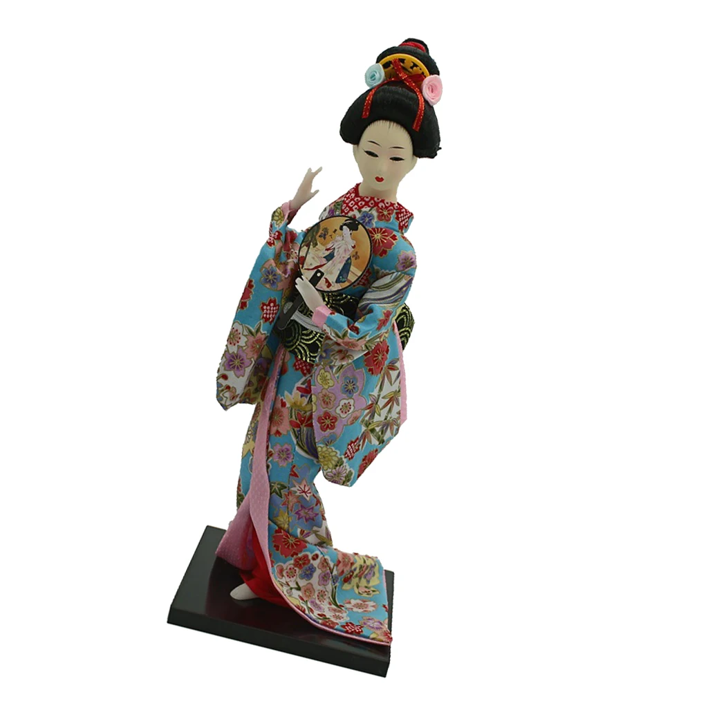 30cm Japanese Kimono Geisha Doll Asian Culture Craft Floral Clothes