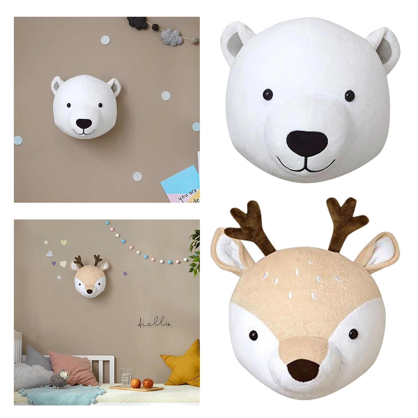 plush animal heads for nursery