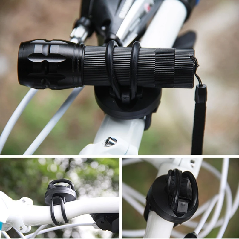 X AUTOHAUX 360 Degree Rotatable Universal Bicycle Flashlight Clip Clamp Mount Holder Bike Handlebar Bracket Fit 20-35mm Diameter Black 