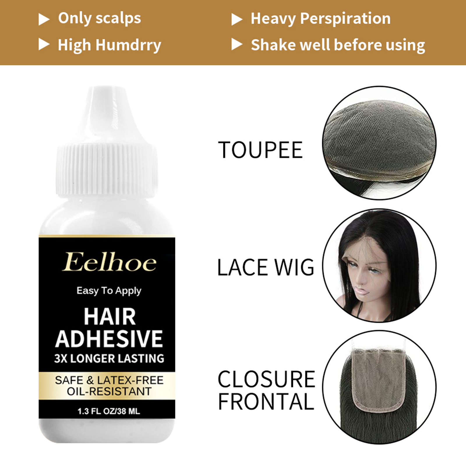 38ml Lace Wig Glue Adhesive Hair Block Invisible Glue Strong Hold Hair Bonding Glue Hair Gel Wig Kits For Tape Toupee Lace Wig