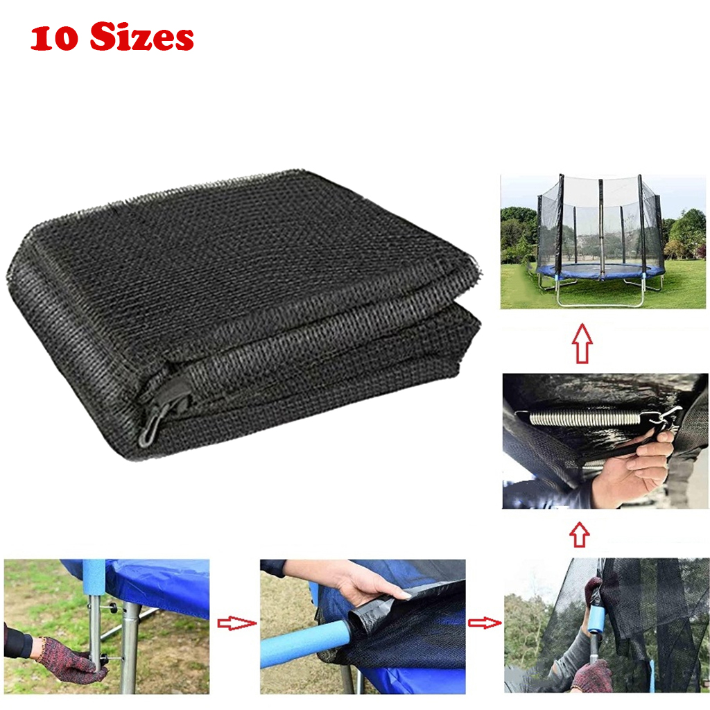 Kids Trampolines Safety Mesh Net Placement Netting 6ft/8ft/10ft-6pole 12/13/14ft