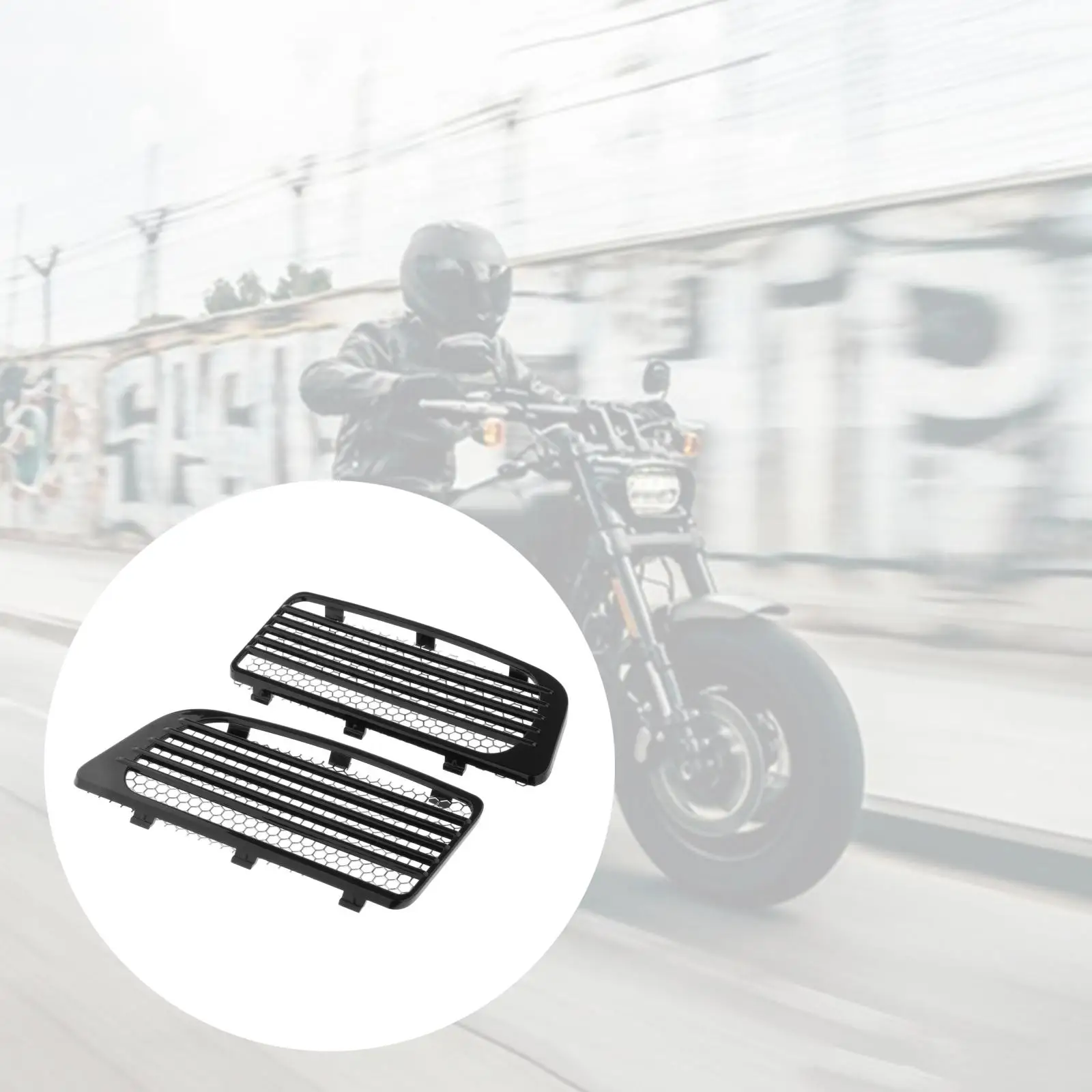 2pcs Motorcycle Radiator Grills w/ Metal Mesh Fit for Harley Touring Twin Cooled 14+ Replacement Parts Accessories