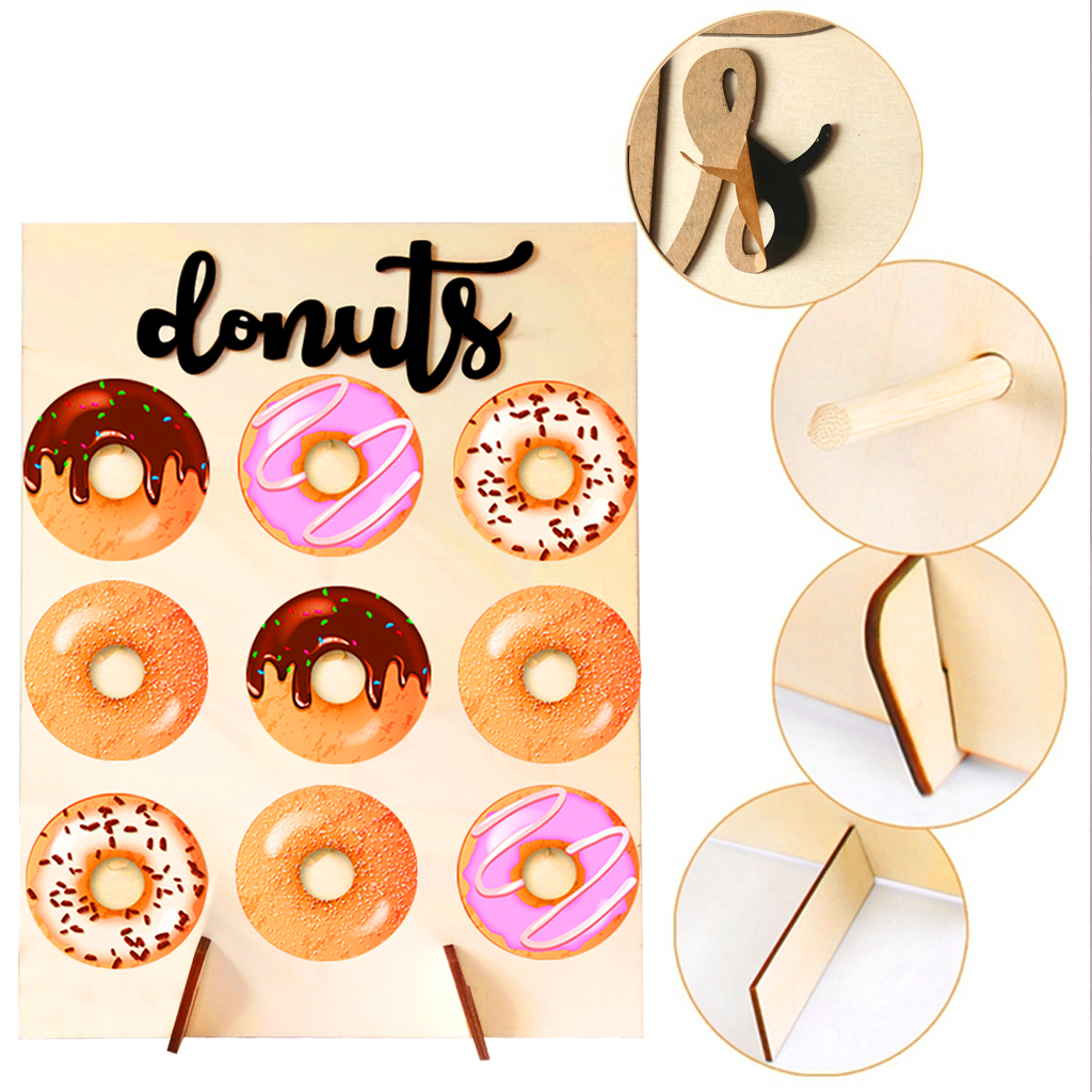 Wooden  Stand Donut Party Decoration Doughnut Holder