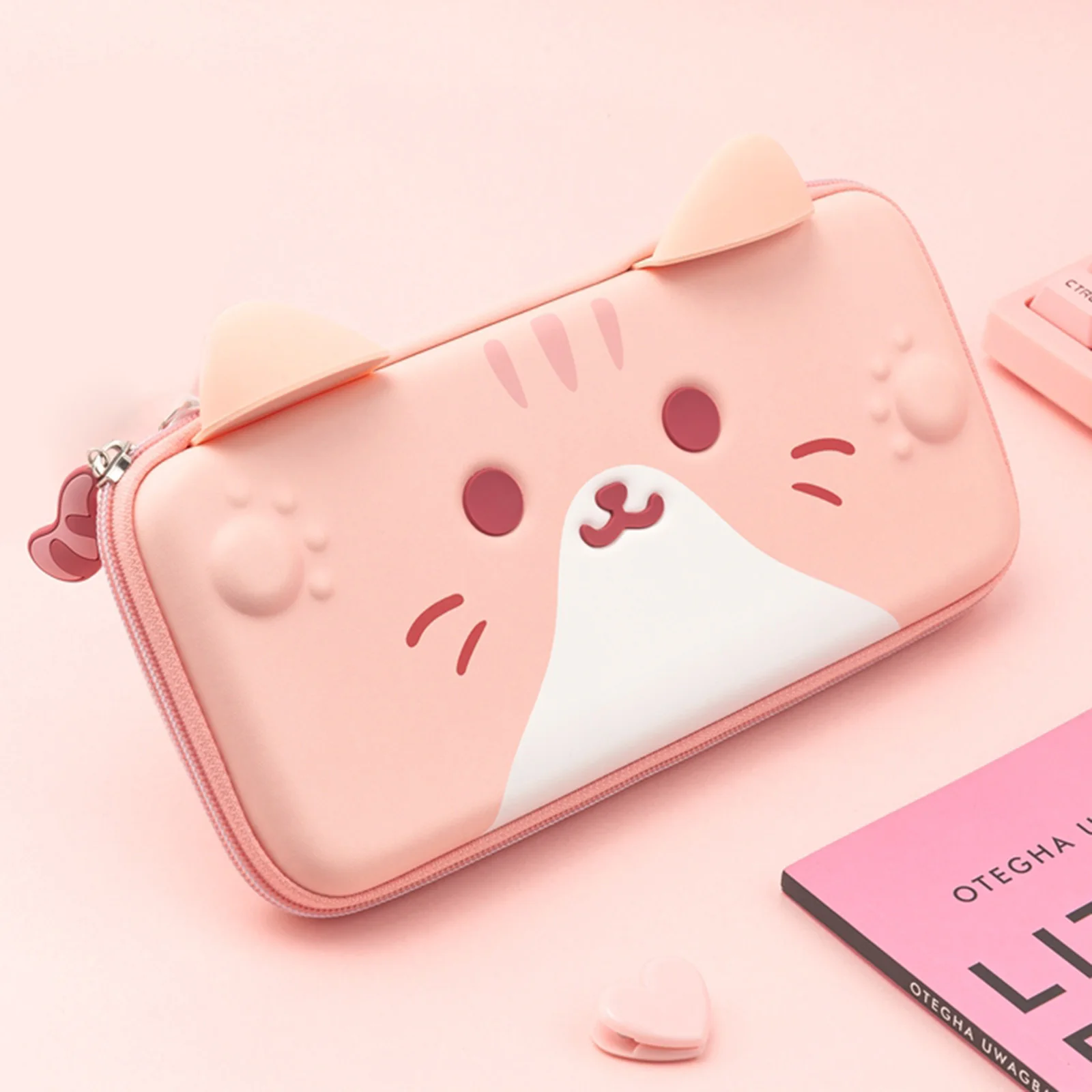 Cute Carry Case Compatible with Nintendo Switch Hard Storage Shell Pouch Hard Shell Travel Pouch Fit  Charger AC Adapter