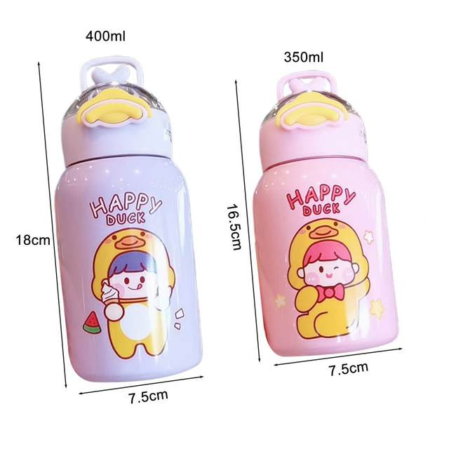 Mightlink 350ml Kids Water Bottle Cartoon Pattern Thermal Cup