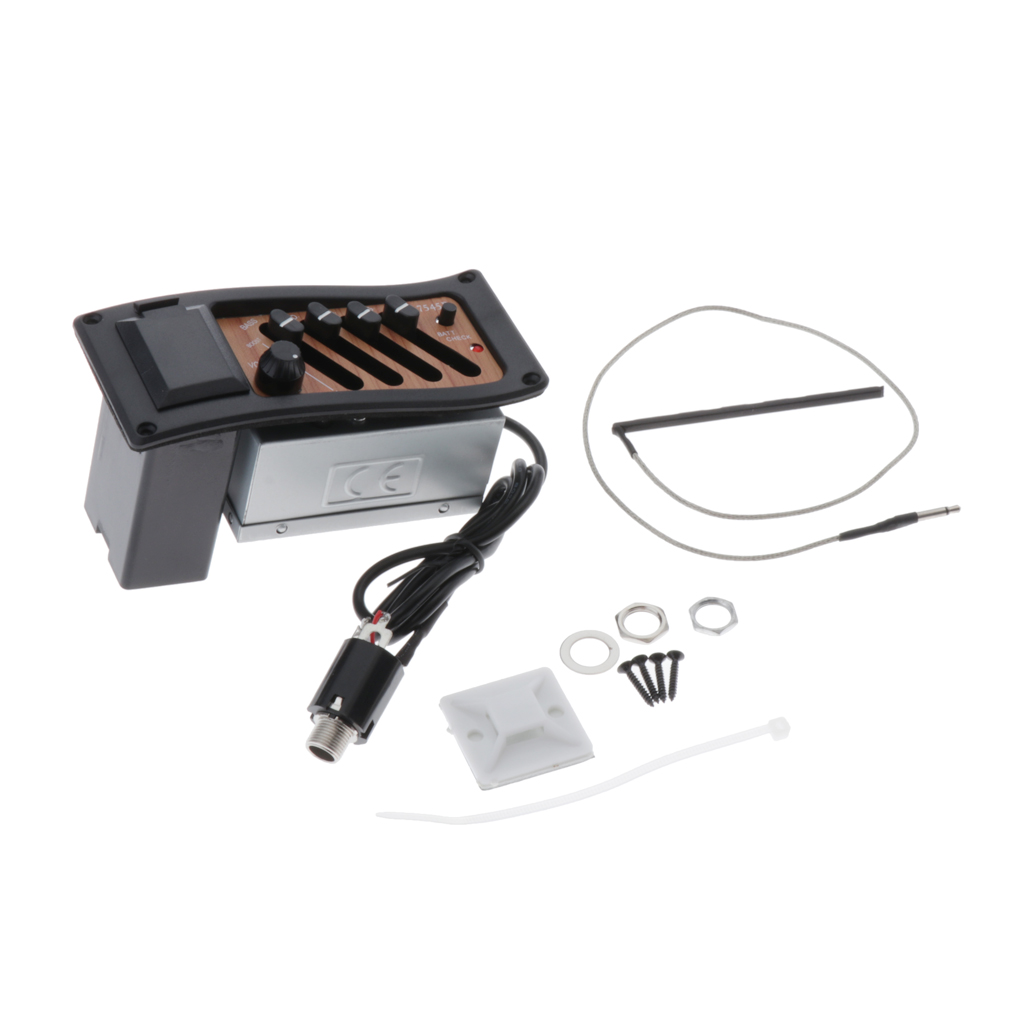 Acoustic Guitar Pickup Pre-Amp Piezo Tuner Active Complete Kit EQ-7545R