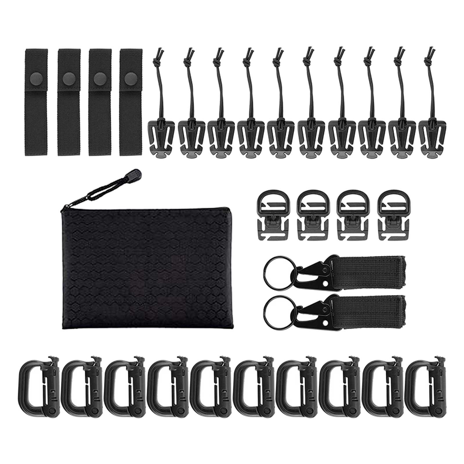 30Pcs Molle Attachments Tactical Belt 360 Rotation Gear Clip MOD Strap
