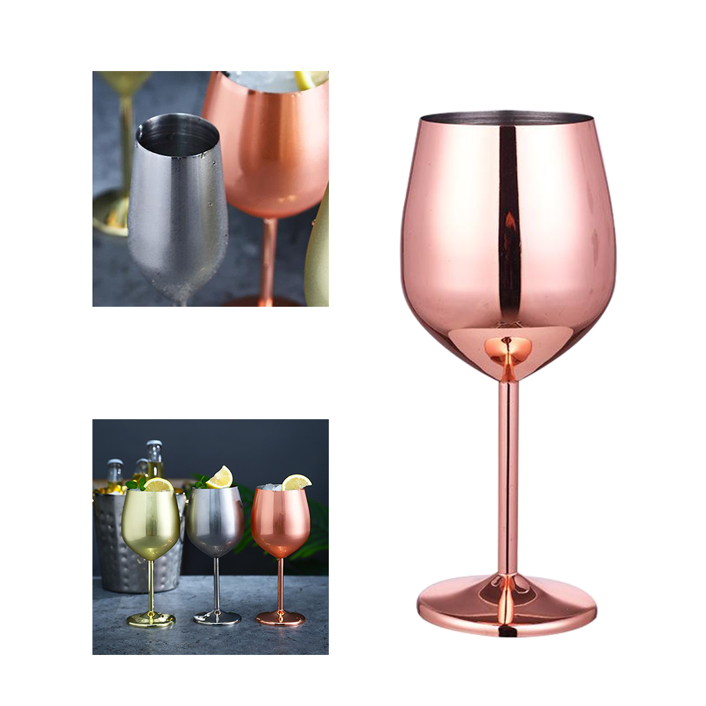 Stainless Steel Wine Glasses Elegant Drinkware Wedding Party Decor Stainless Steel Wine Glass Silver/Rose Gold/Golden Xmas Gift