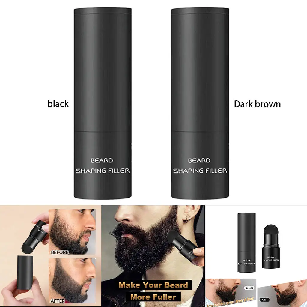 Beard Shadow with Brush Waterproof Effective Enhance Concealer Pen Applicator for Beard Mustache Cover Facial Hair Eyebrows Men