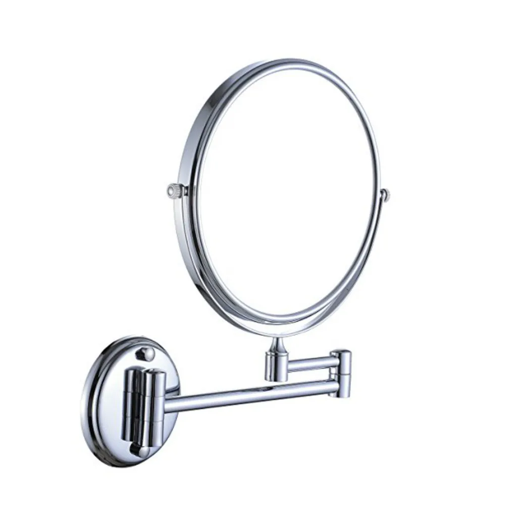 8 Inch Double-Sided Swivel Wall Mount Vanity Mirror, 5x Magnification Swivel 12