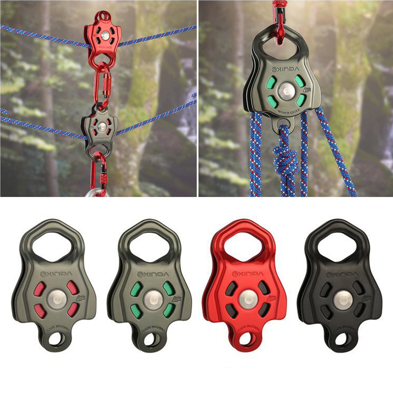 Professional Small Single Pulley Gear Ball Bearing Mountaineering Rock Climbing  -solving Carriage Pulley