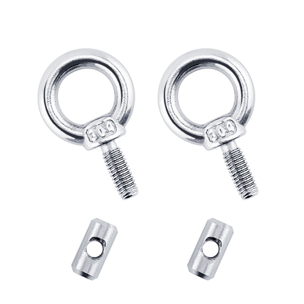 M4 Lifting Eye Nut 304 Stainless Steel Ring Shape Tent Stopper Screw Bolt 2 Set for Boat Camper Awning Accessories Moulding