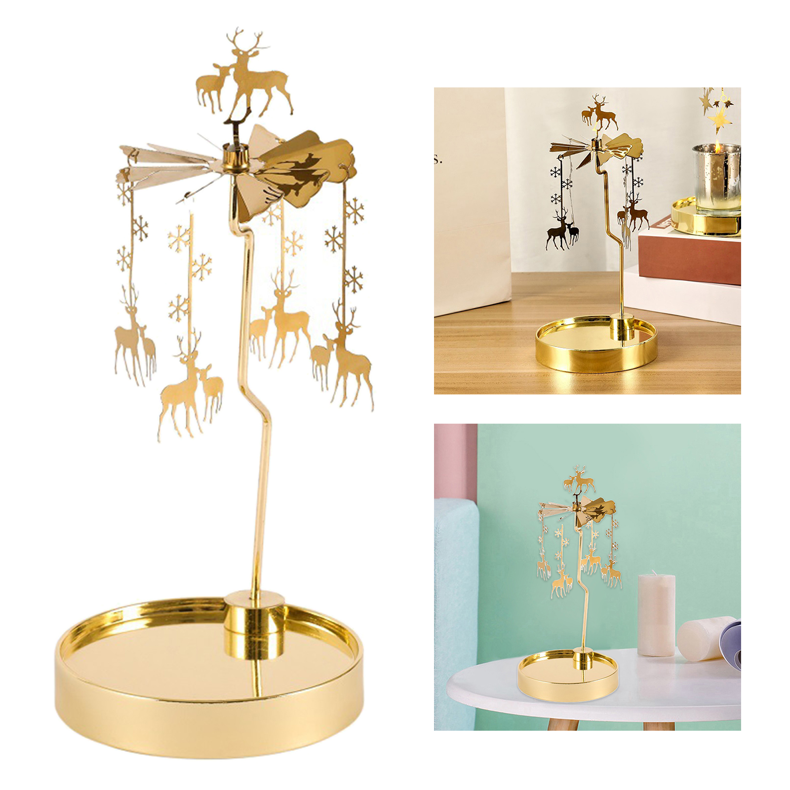 Spinning Candle Holder Holder Storage Home Candlestick for Party Decor Gift