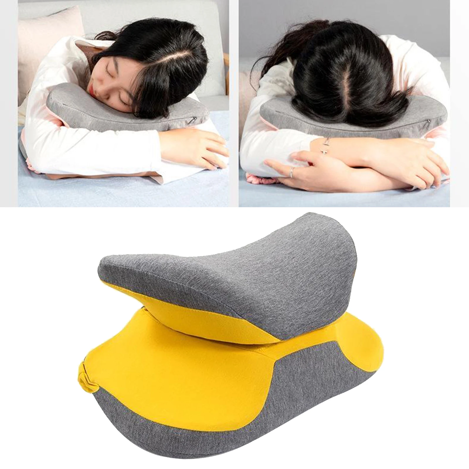 Travel Pillow Memory Foam Neck Pillow Support Pillow Portable Compact & Lightweight Nap Pillow for Office Sleeping Rest Cushion