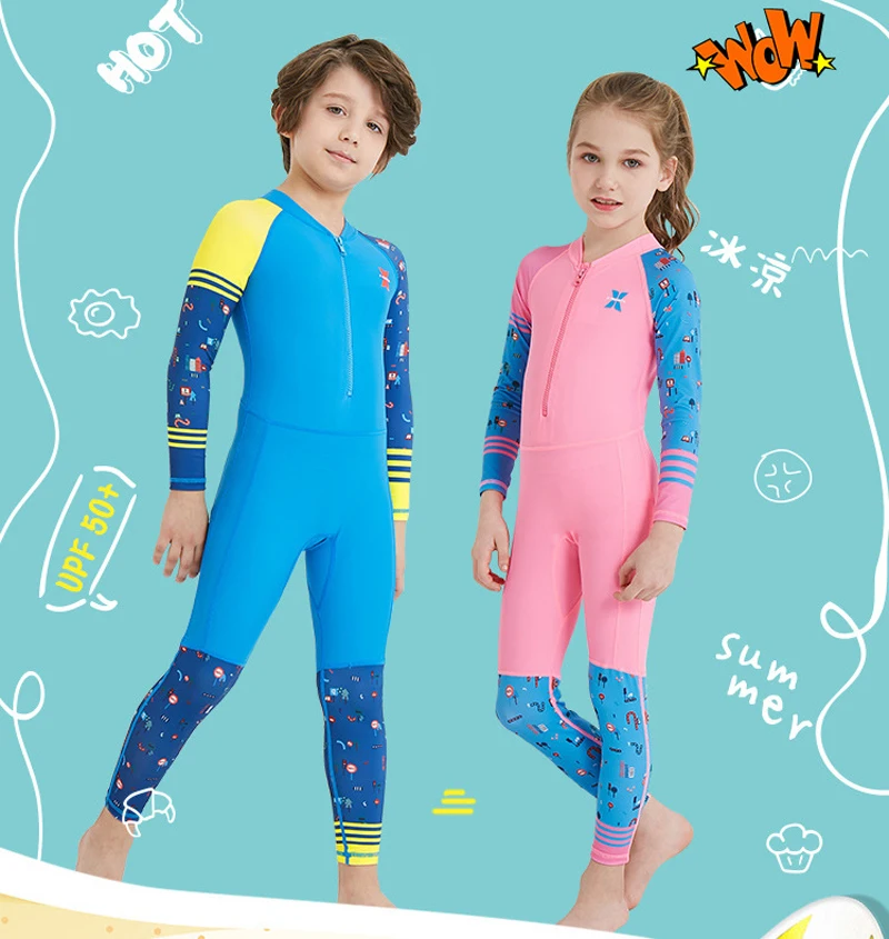 Details about   2021 New Dive&Sail Kid Girls One Piece Long Sleeve Swimsuits UV Sun Protection 