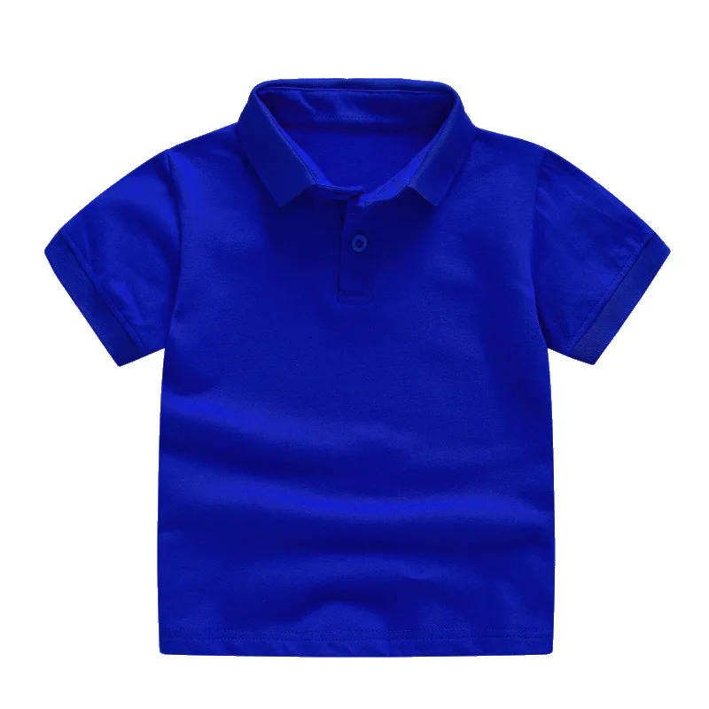 camiseta polo de algodão de camiseta top infantil de cor sólida para meninos moda de verão