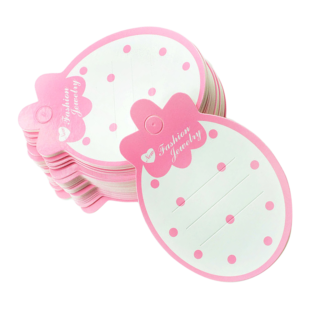 50 Piece Strawberry Shape Paper Kids Hair Clip Hairpin Barrette Jewelry Display Cards