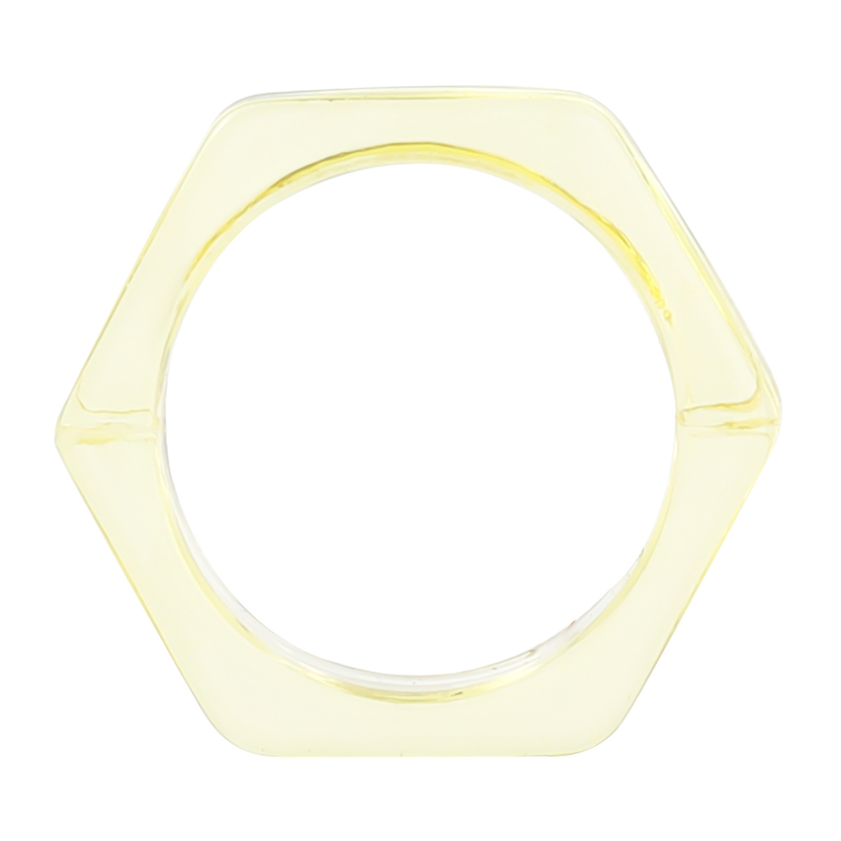 Fashion Candy Color Hexagon Transparent Resin Ring Couple Popular Hip-hop Ring Campus Party Accessories