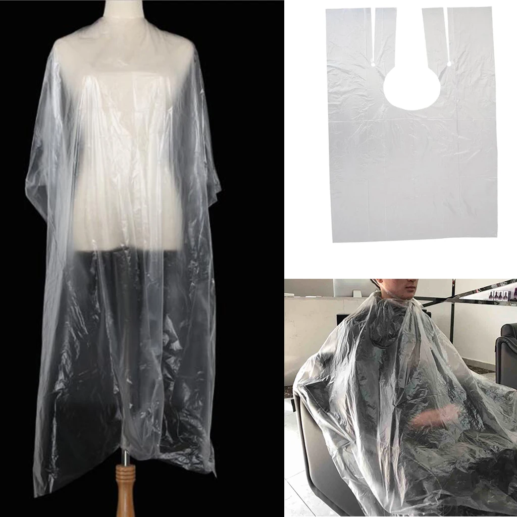 30x Clear Disposable Hairdressing Capes Barber Shop Gown Hair Coloring Cloth