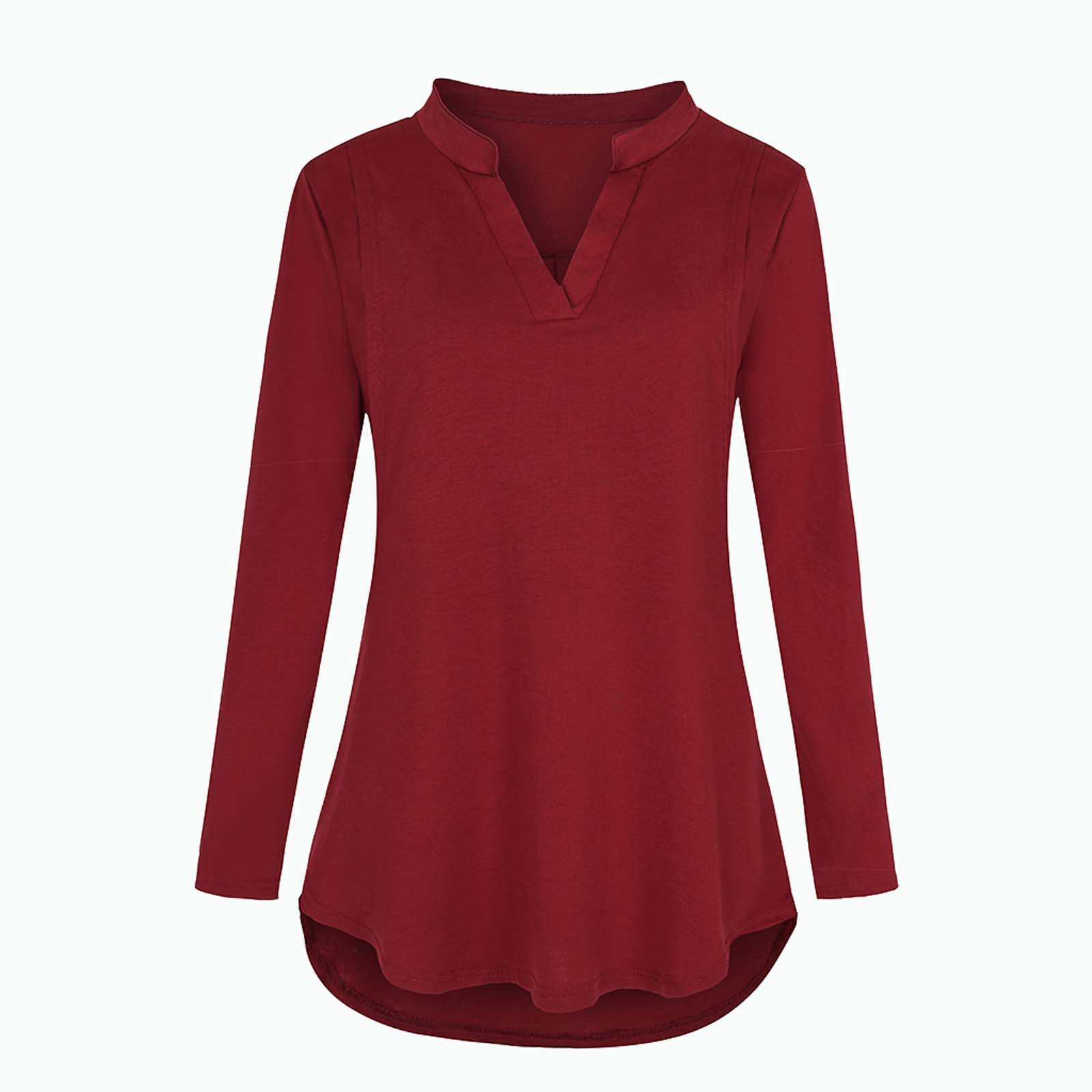 Camisa de Maternidade Roupa de Cor Sólida com Mangas Camiseta para Mulher Nova Compridas Grávida Roupa Amamentadora 30 Blusas & Camisas