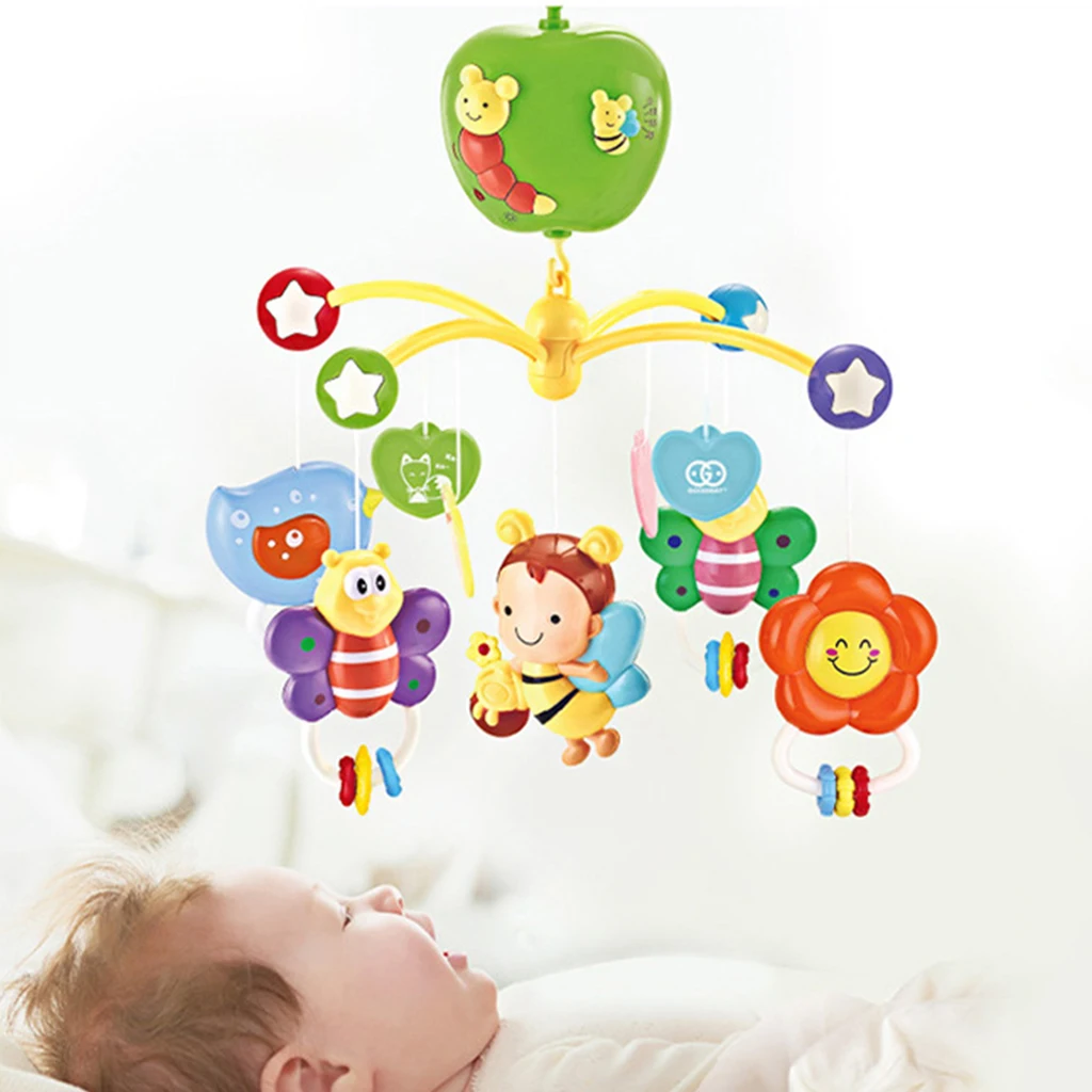 Baby Rattles Crib Mobiles Baby Toys Hanging Rotating Mobile Bed Bell with Melodies Musical Box 0-12 Months Newborn Infant Toys