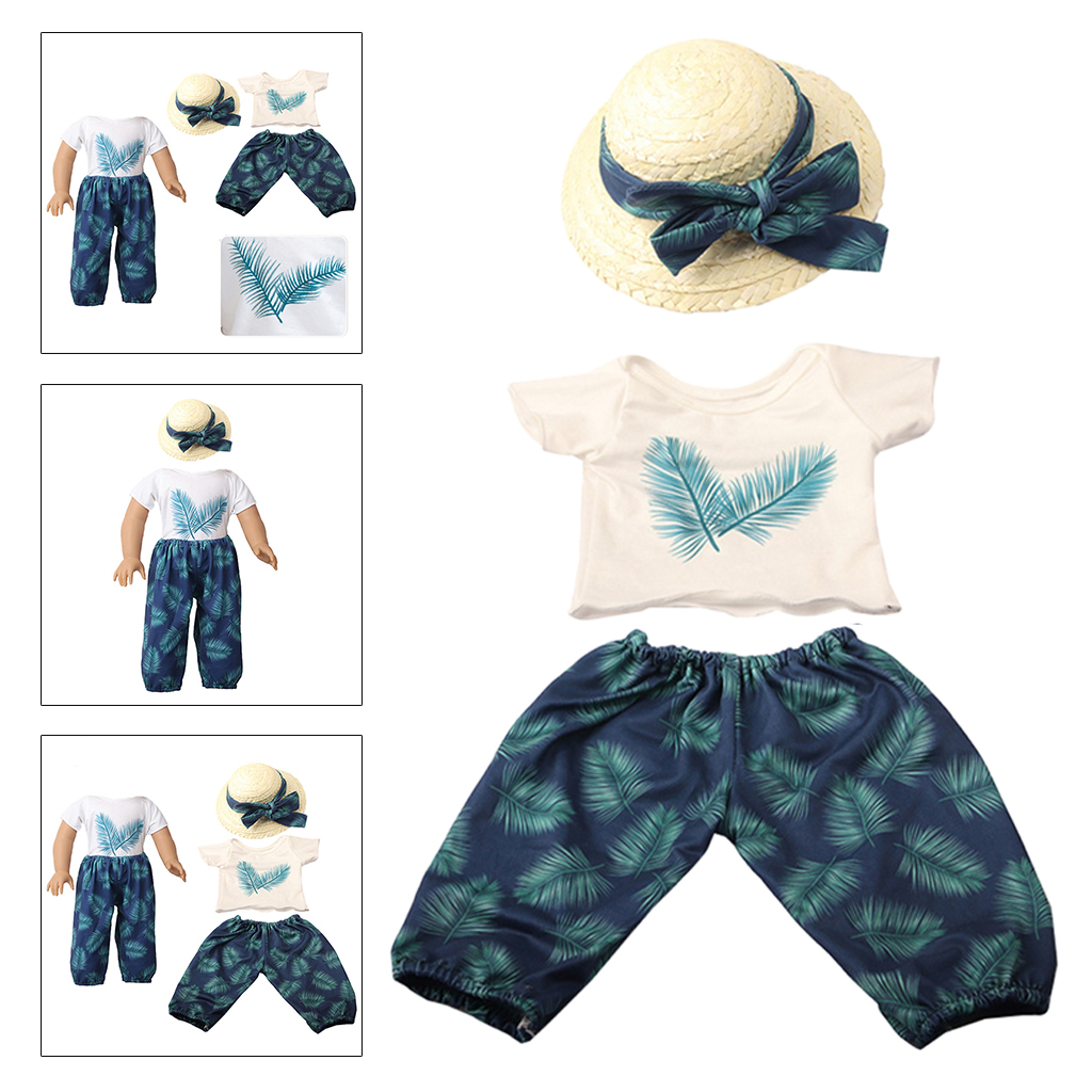 Doll Clothes for American 18 inch Doll for Child Birthday Gifts Beach Suit Leaf