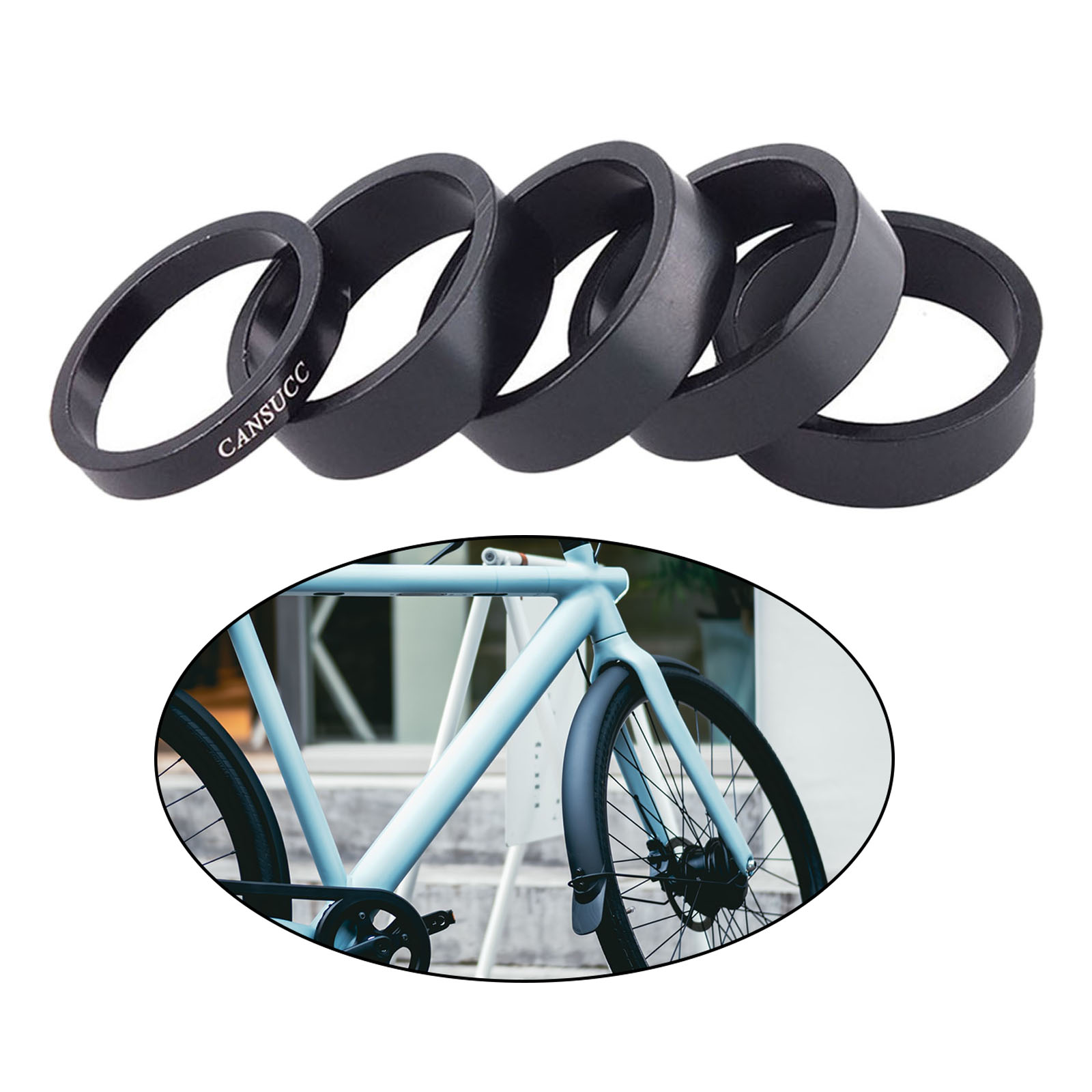 6Pcs/lot Bike Fork Washer Stem Spacers Aluminum Alloy Bicycle Headset Washer Raise Handlebar 2-10mm For MTB Cycling